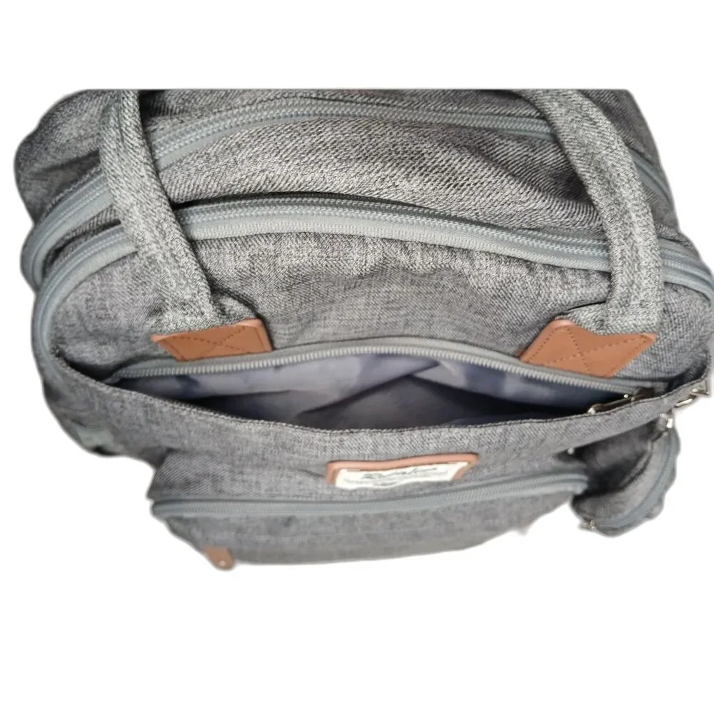RUVALINO Diaper Backpack Multifunction Travel Pack Maternity Changing Bag Gray